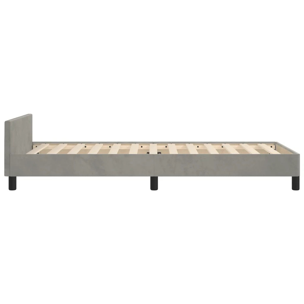 Giroletto senza Materasso Grigio Chiaro 90x200 cm Velluto