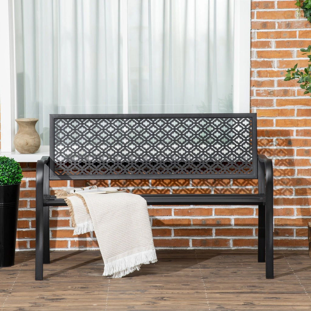 Panchina da Giardino ¨C Minimal ¨C 127x63x83 cm Nero