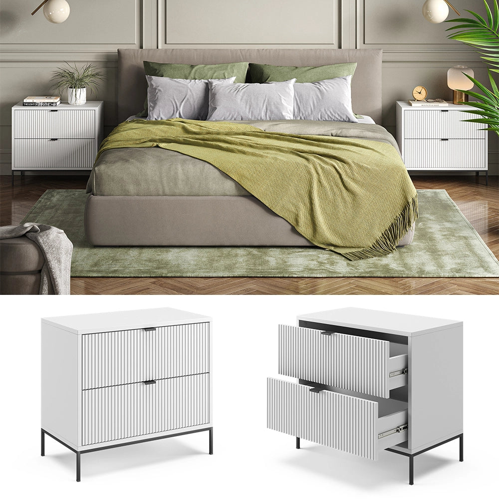 Vicco Comodino camera da letto Bianco Set di 2
