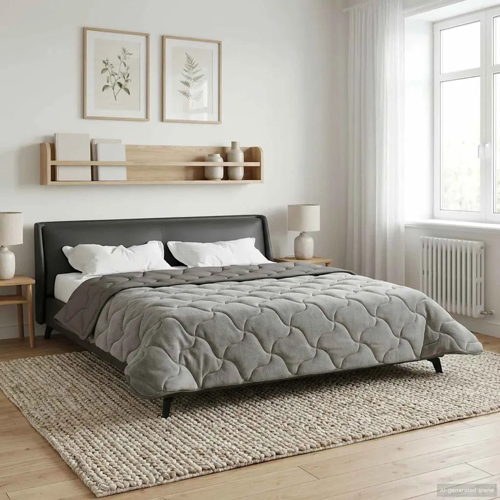 Duvet Invernale Trapuntato Grigio chiaro 200 x 240 cm 42026317