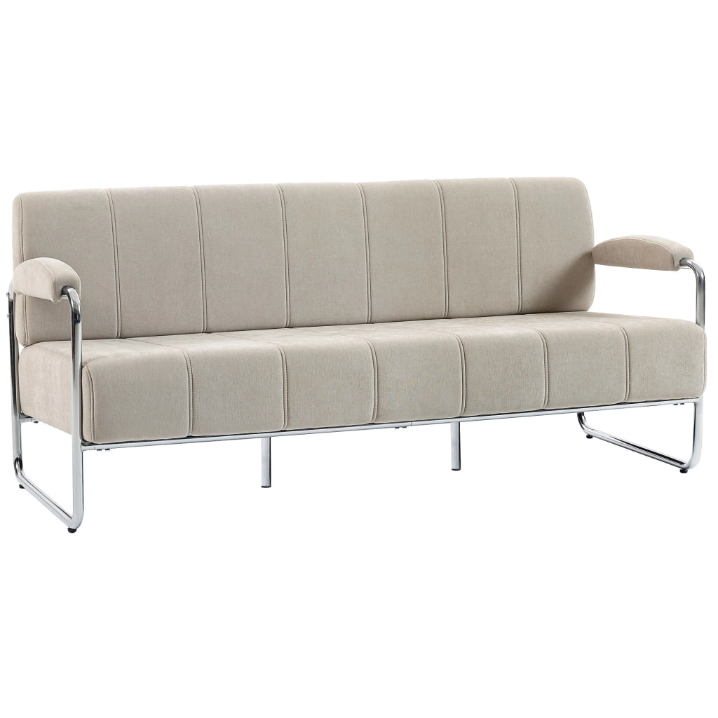 Divano 3 Posti Tessuto Beige ¨C Minimal ¨C 174x75x76 cm
