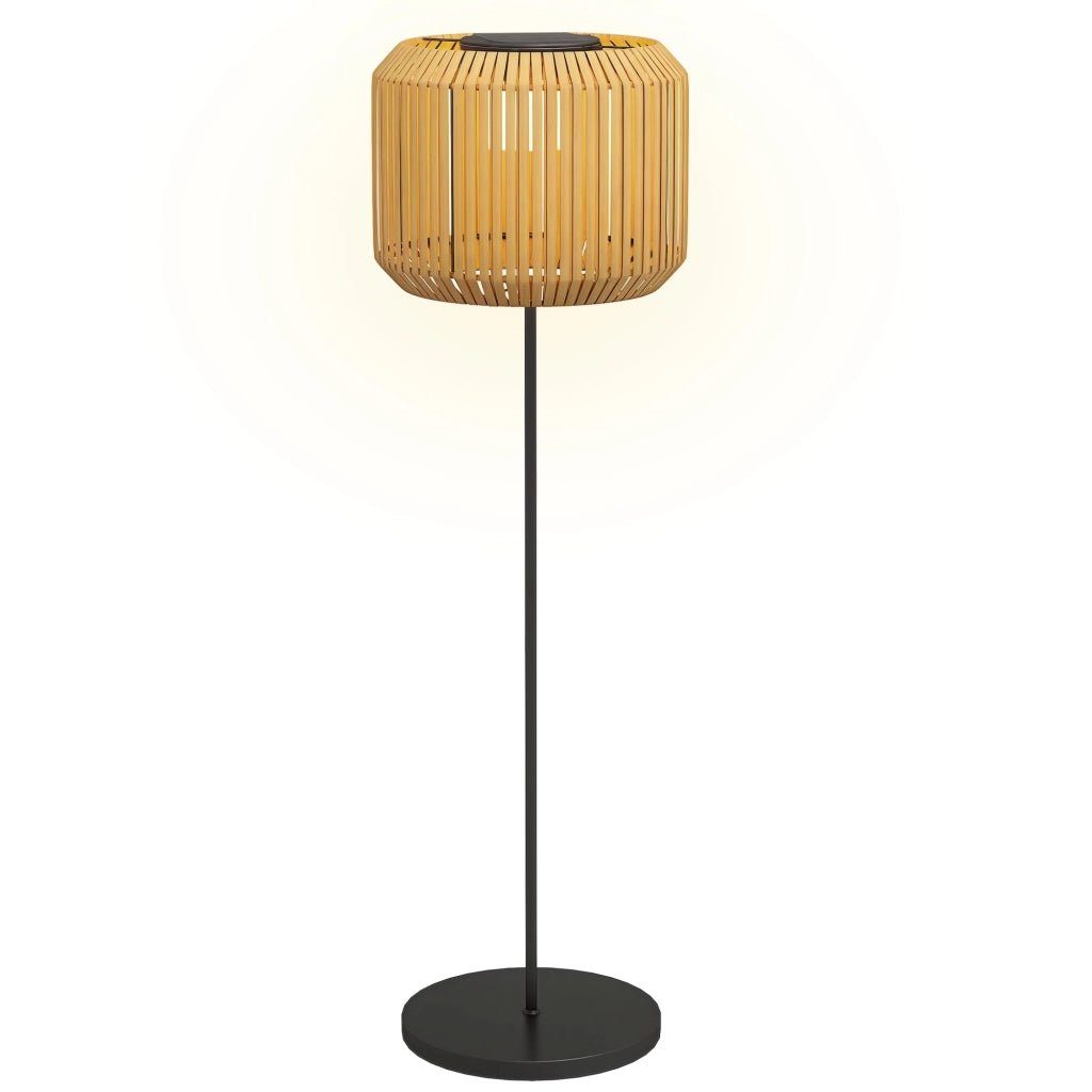 Lampada da Giardino Solare in Rattan ¨C Minimal ¨C Nero 34x130 cm