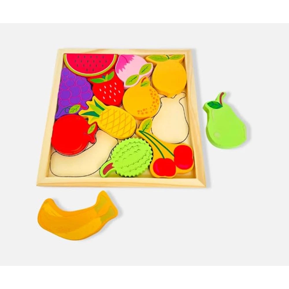 Trade Shop - Puzzle 3d A Incastro In Legno Forma Frutti Per Bambini Gioco Da Tavolo Educativo 07941 -