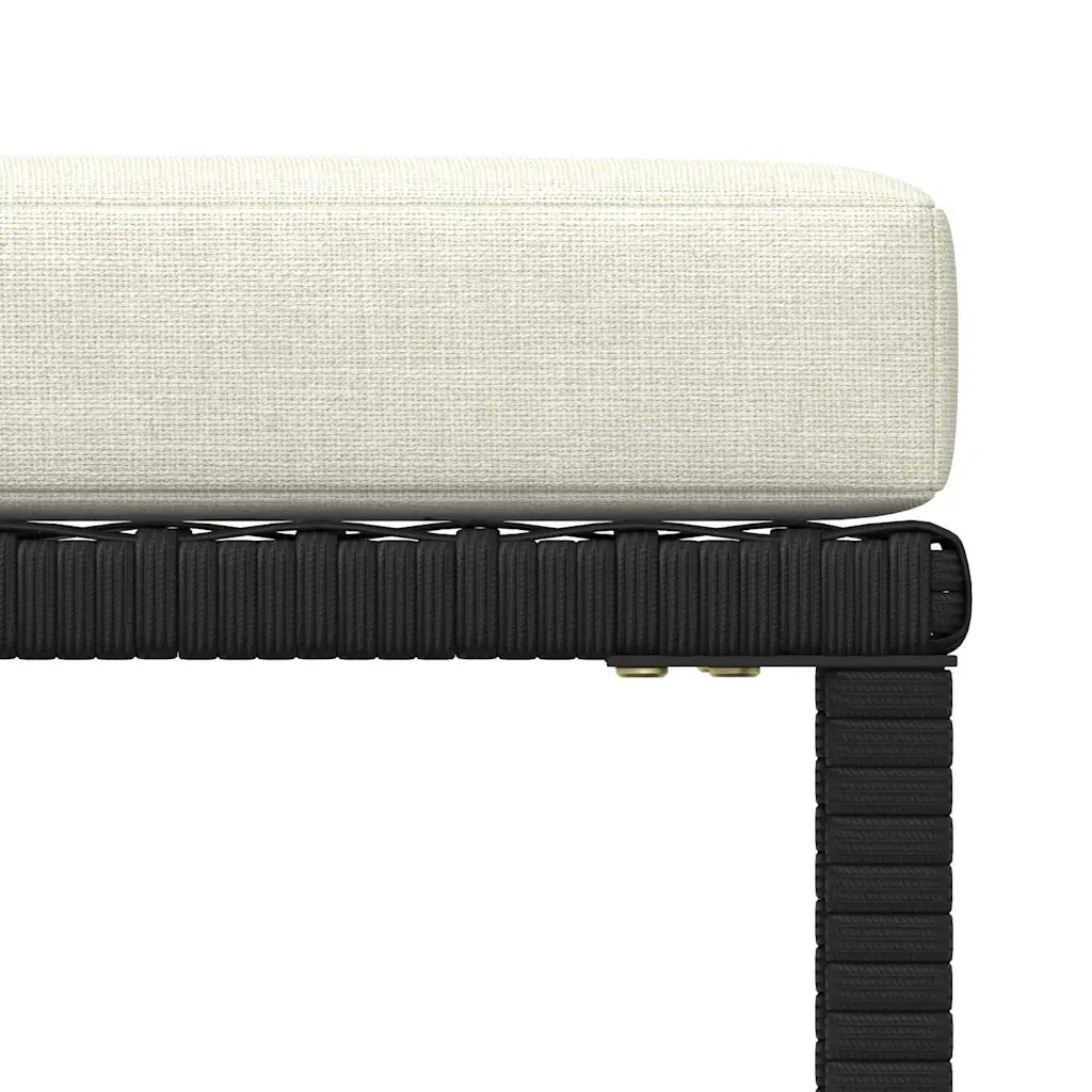 Poggiapiedi Modulare con Cuscino in Polyrattan Nero CFW5813082