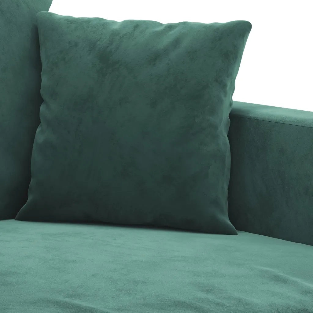 Set di Divani 3 pz con Cuscini Verde scuro in Velluto