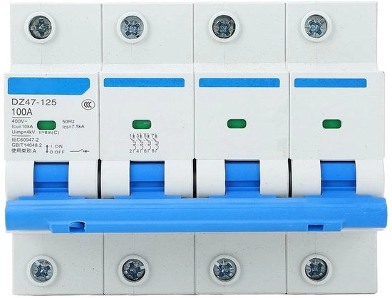 Circuit Breaker 100A - Installazione semplice - 400V - Protezione contro incendi - Sicura e affidabile - Adatto per applicazioni principali.