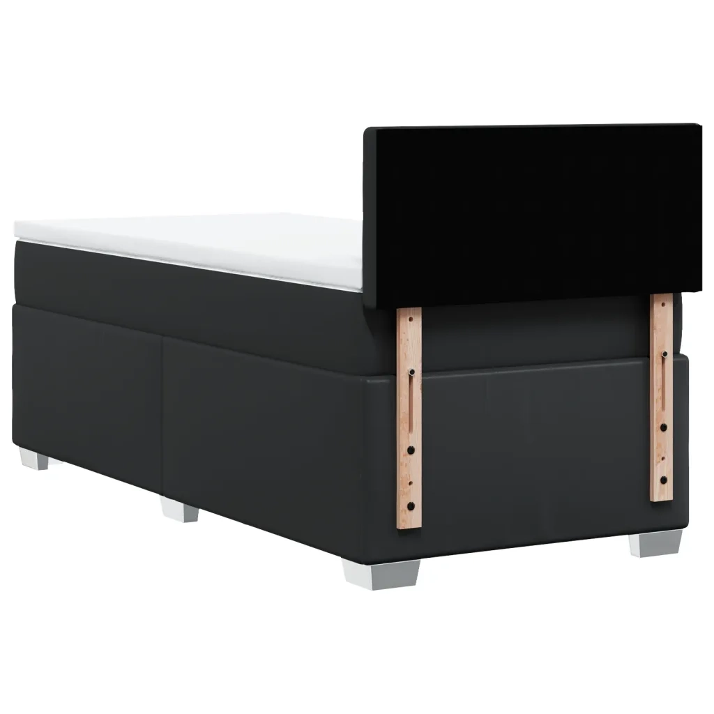 Giroletto a Molle con Materasso Nero 90x190 cm in Similpelle 3286100