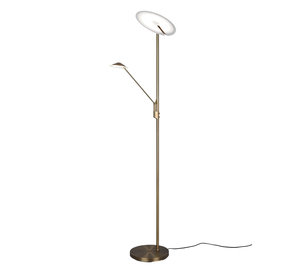 Piantana LED, metallo, ottone invecchiato, 30x180x41,6 cm, Brantford