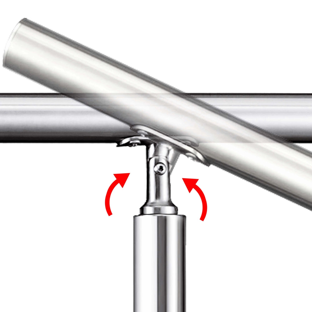 Ringhiera Balaustra Corrimano in acciaio inox 304 spazzolato 80x106cm per interni ed esterni 3 barre trasversali