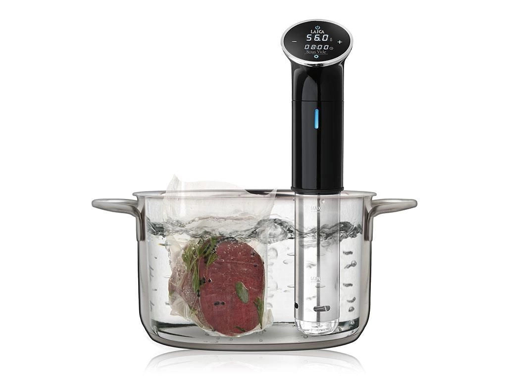Laica SVC107L Sous Vide Termocircolatore a immersione 1200 W da 25°C a 95°C 6-15 L Timer Touch display LED colore Nero Acciaio inox