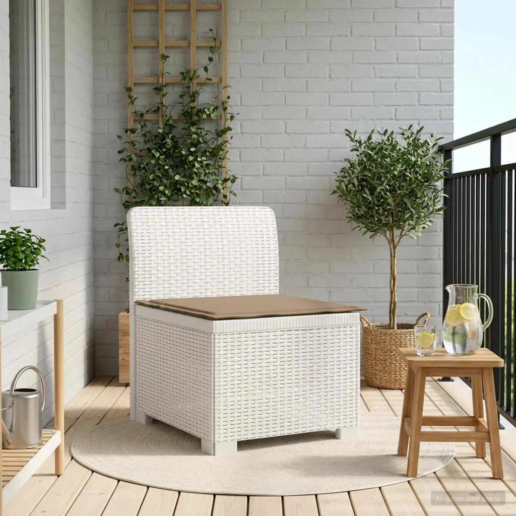 Divano da Giardino a 1 Posto con Cuscino Aspetto Rattan PP 8011790