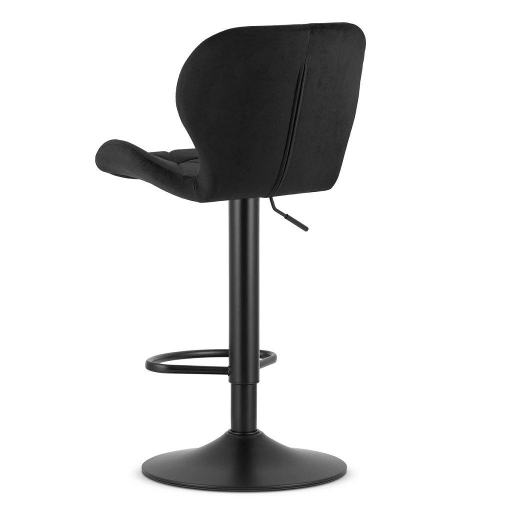 Set di 2 sgabelli bar West in velluto nero con base girevole