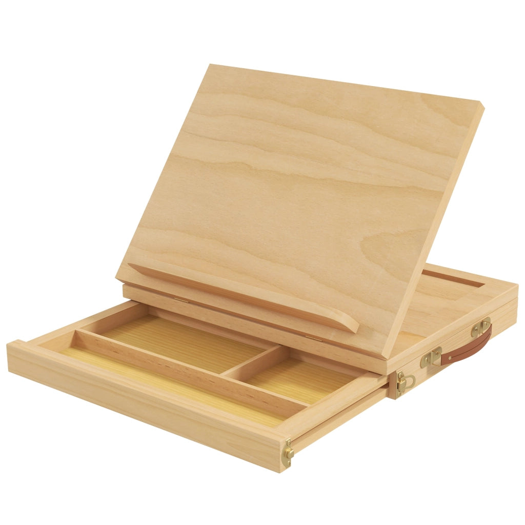Cavalletto per Pittura da Tavolo Pieghevole 33,5x26x26 cm in Legno Naturale
