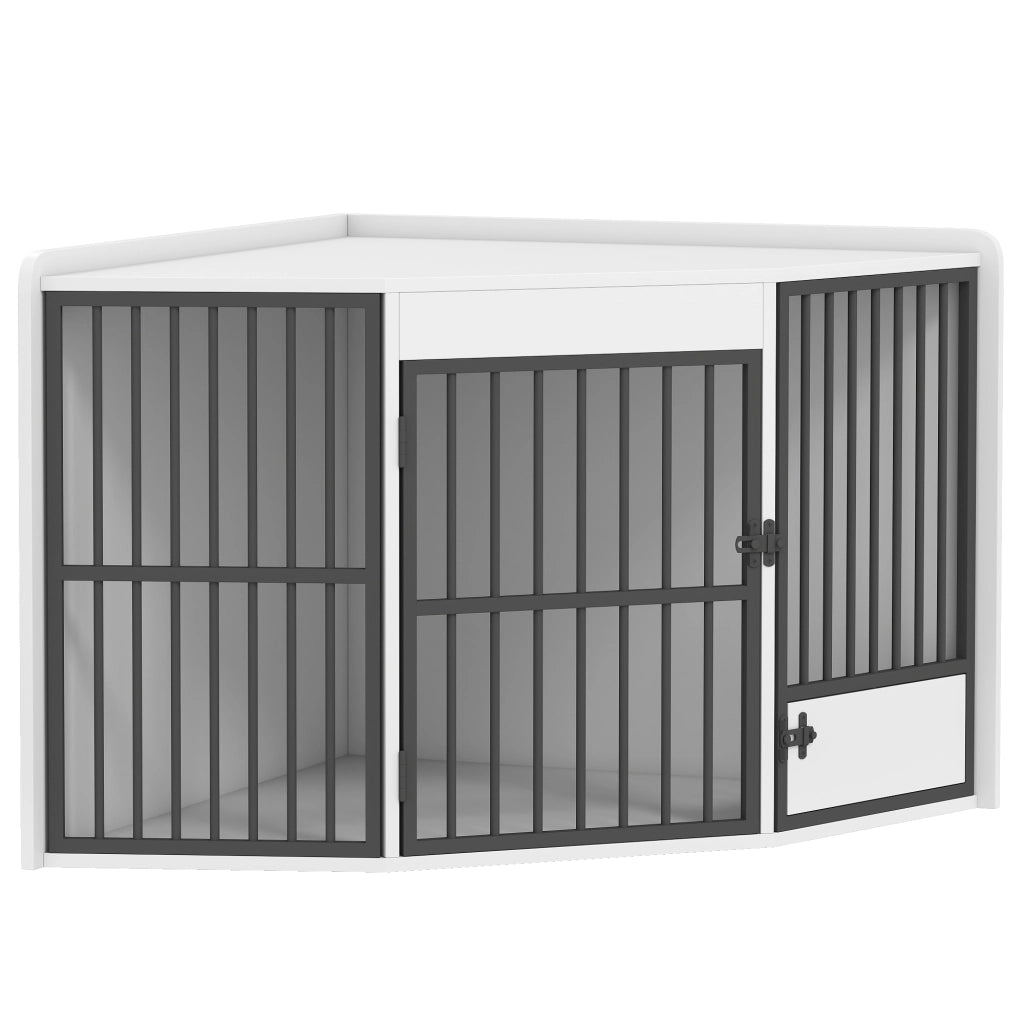 Box per Cani ¨C Xylo ¨C Piccoli e Medi, MDF e Metallo, Bianco