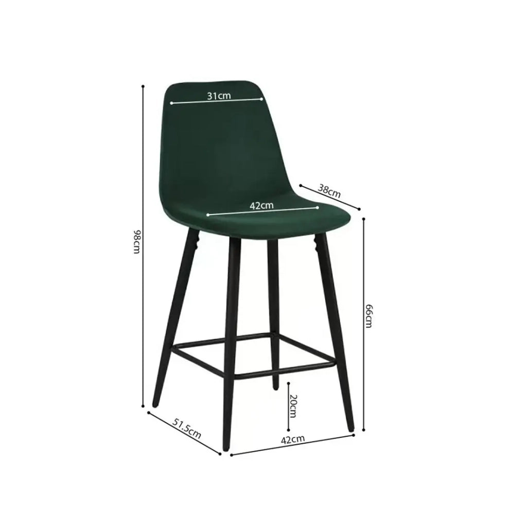 Sedia da bancone in velluto BOYLD, colore verde