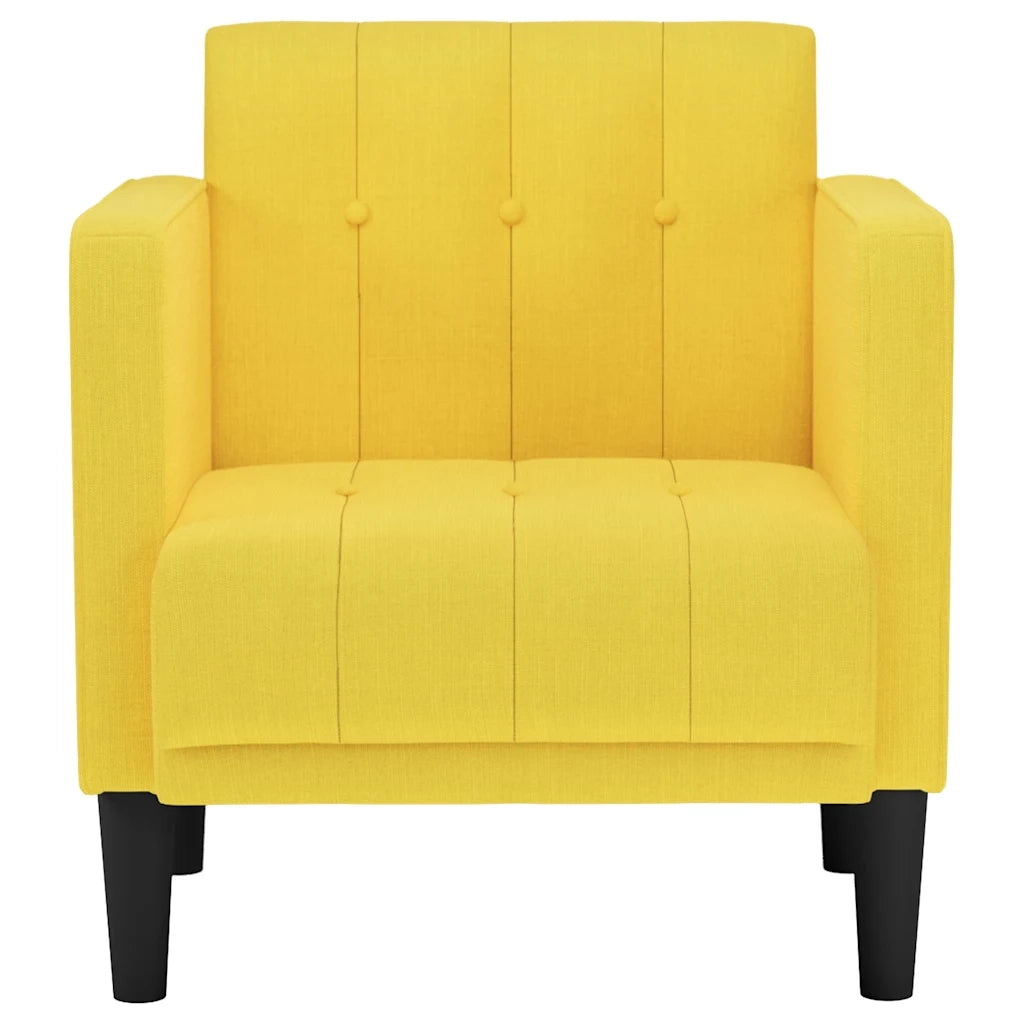 Divano Sedia con Braccioli-Poltrona-Sofa Relax Giallo Chiaro 53 cm in Tessuto