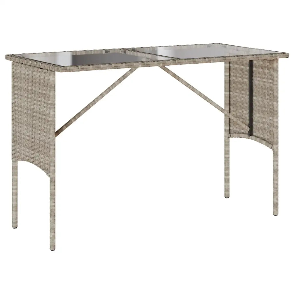 Set Pranzo da Giardino 3pz | Set Salotto da Giardino con Cuscini Grigio Chiaro Polyrattan