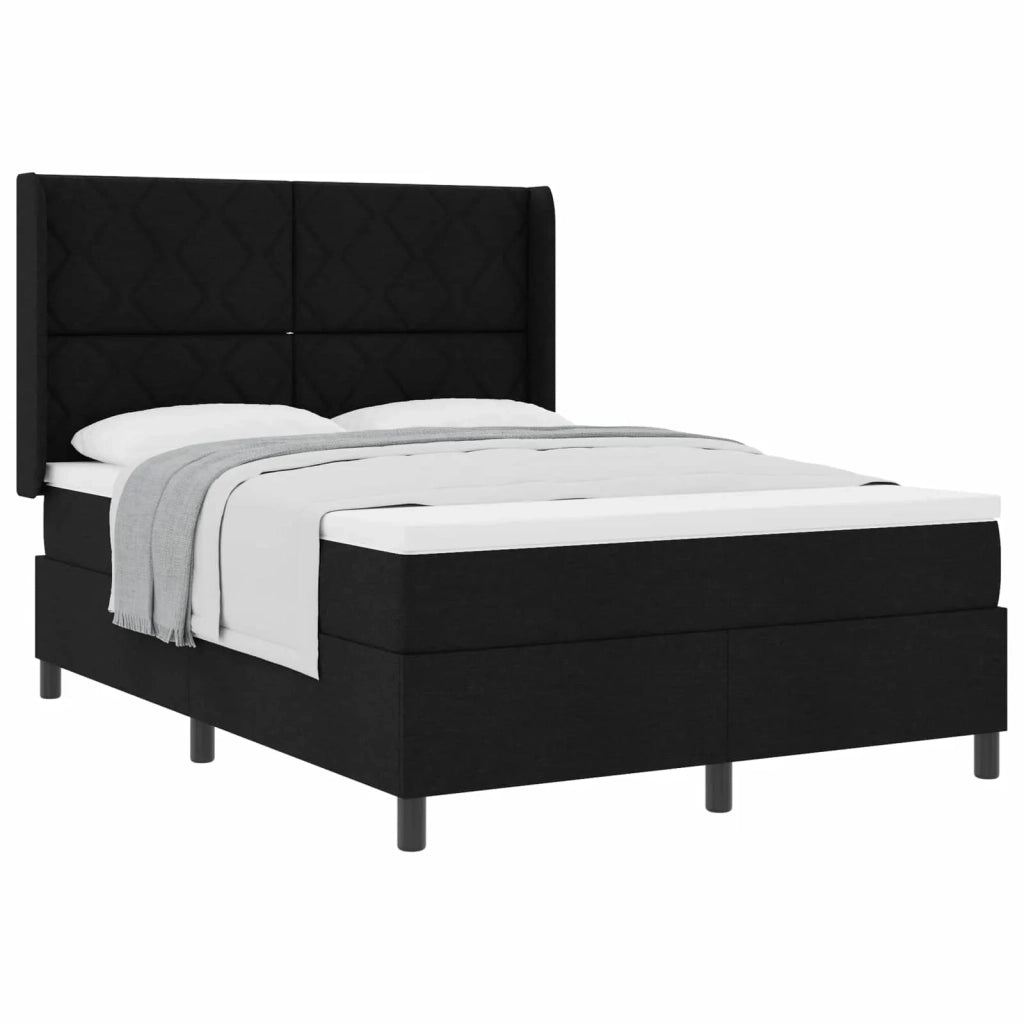 Letto a molle con materasso Nero 200 x 160 cm Tessuto 3341716