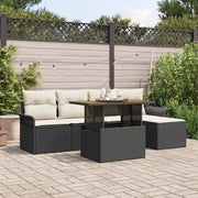 Set Divano da Giardino con archiviazione 6 pcs Nero Poly Rattan 3358056