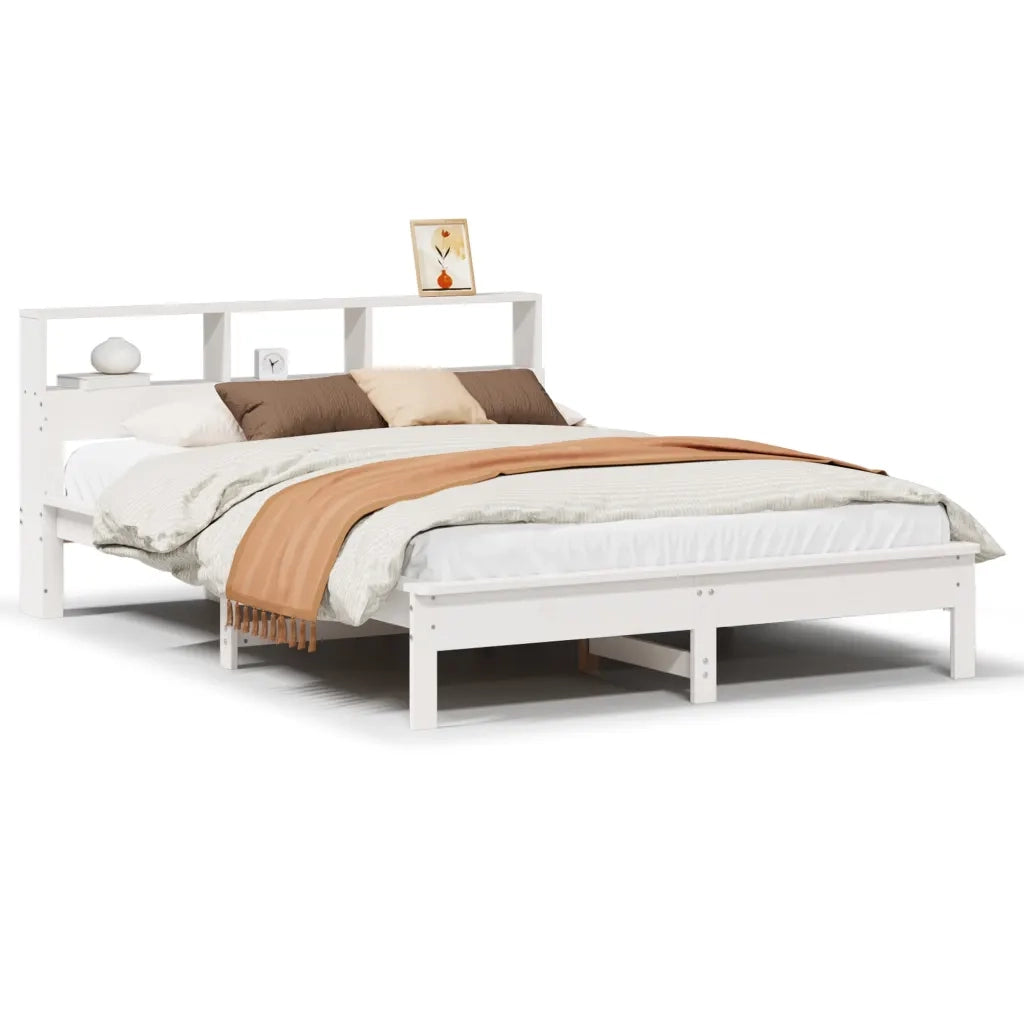Letto senza Materasso-Struttura Letto Bianco 140x190 cm Legno Massello di Pino 917776