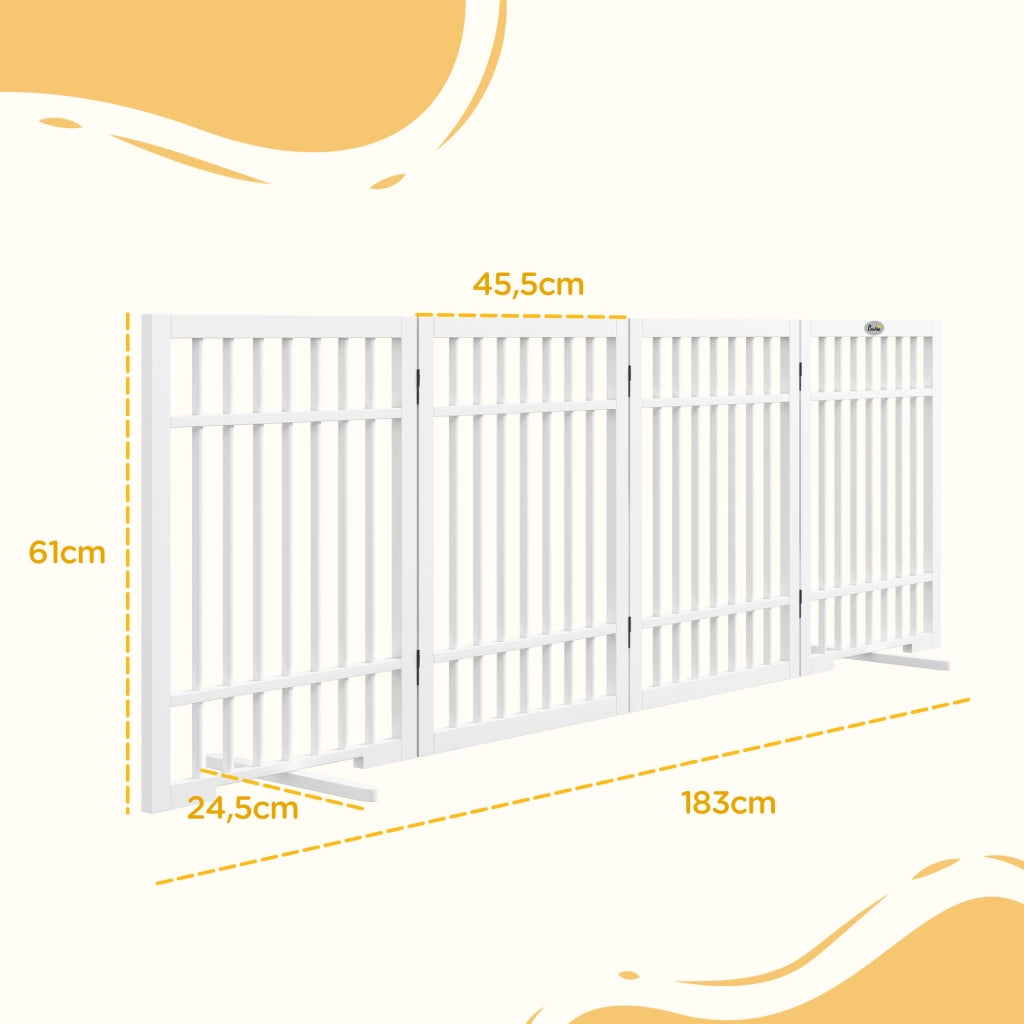 Cancello per cani pieghevole ¨C Minimal ¨C bianco 183x24,5x61 cm