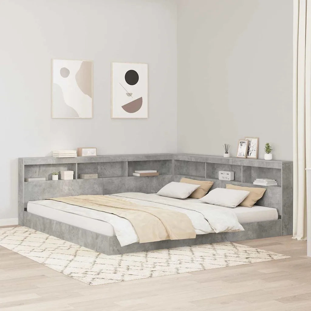 Testata contenitore Grigio cemento 200 cm Legno multistrato 3335472