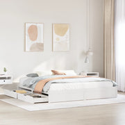 Letto senza Materasso-Struttura Letto Bianco 180x200 cm Legno Massello di Pino 560893