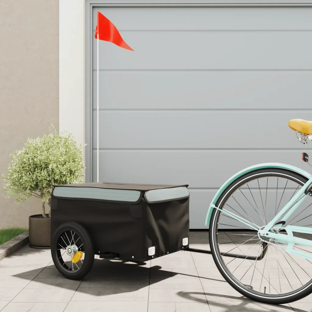 Rimorchio da Bici Nero e Grigio 30 kg in Ferro CFW5204189