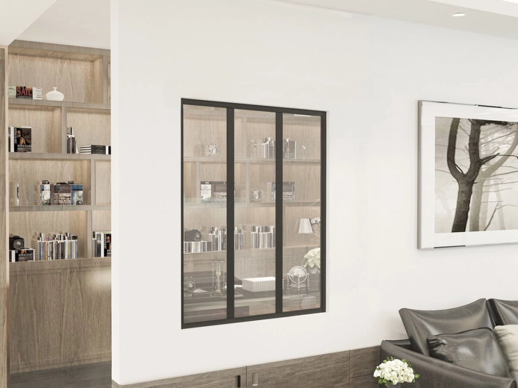 Tettoia in alluminio per officina "Panorama" - 90 x 105 cm - Nero