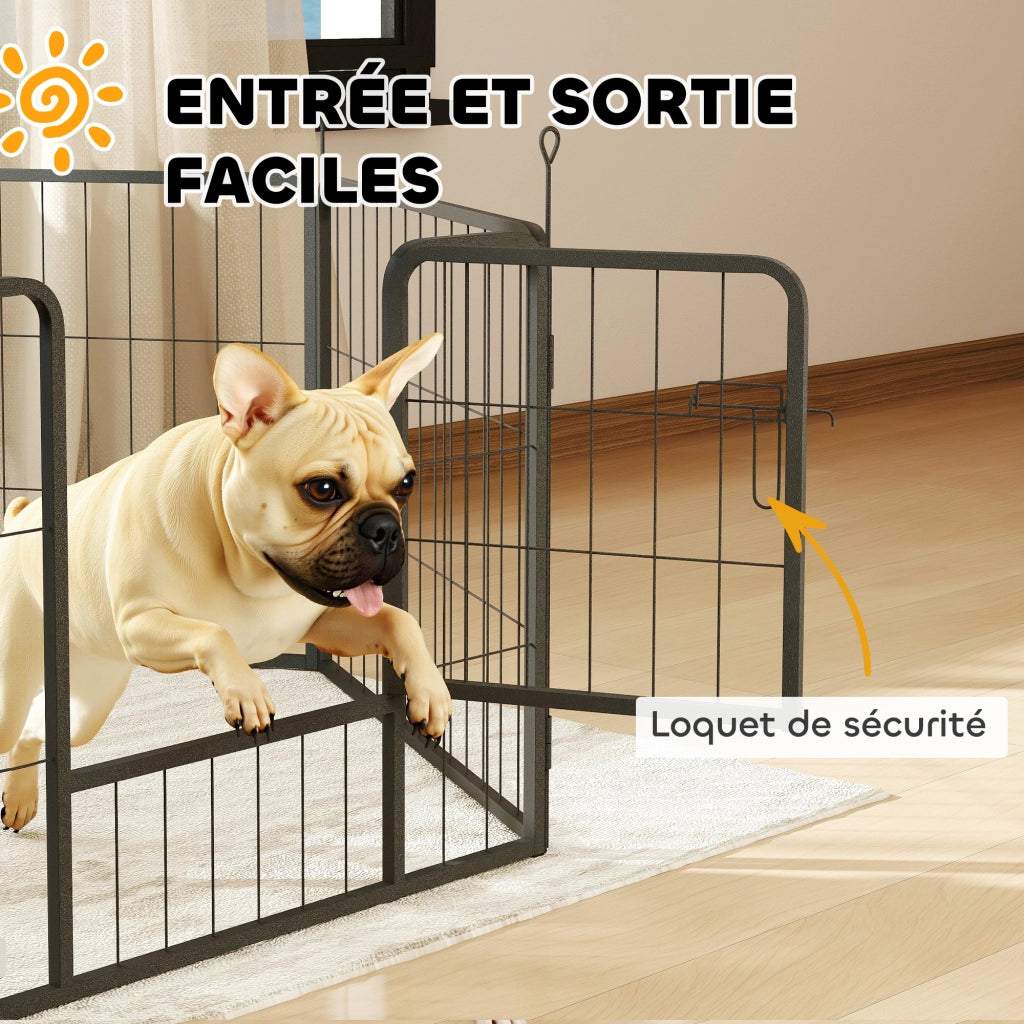Recinto per cani 6 pannelli pieghevole ¨C Minimal ¨C grigio 80x60 cm