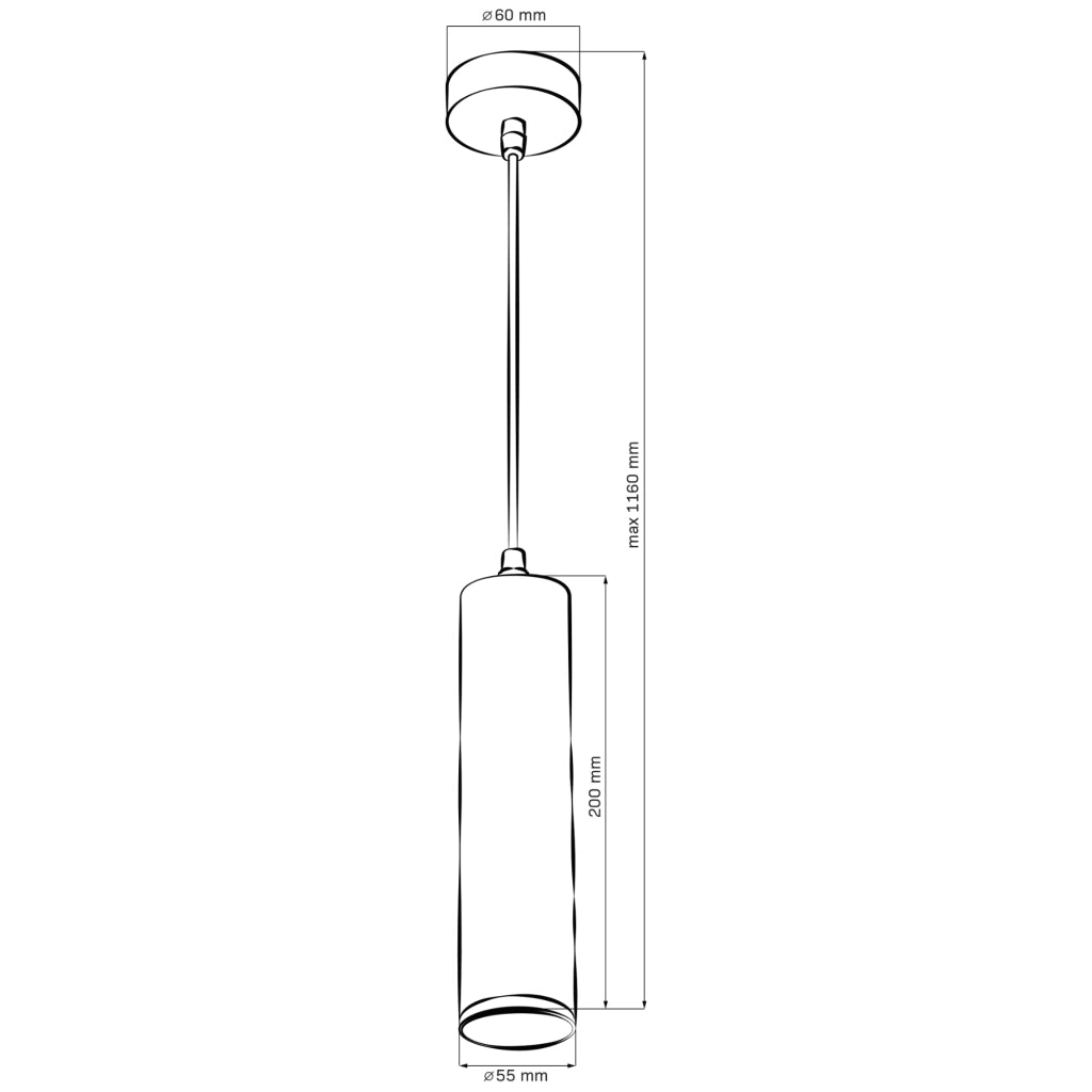 Lampada a sospensione Polux Turyn nera GU10 IP44 Ø5,5cm