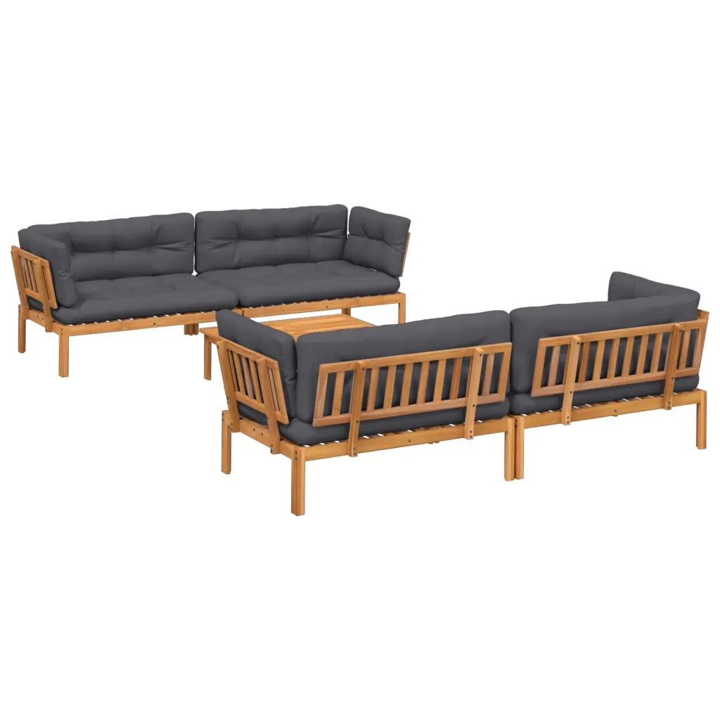 vidaXL Set Divano Pallet Giardino 5pz con Cuscini Massello Acacia