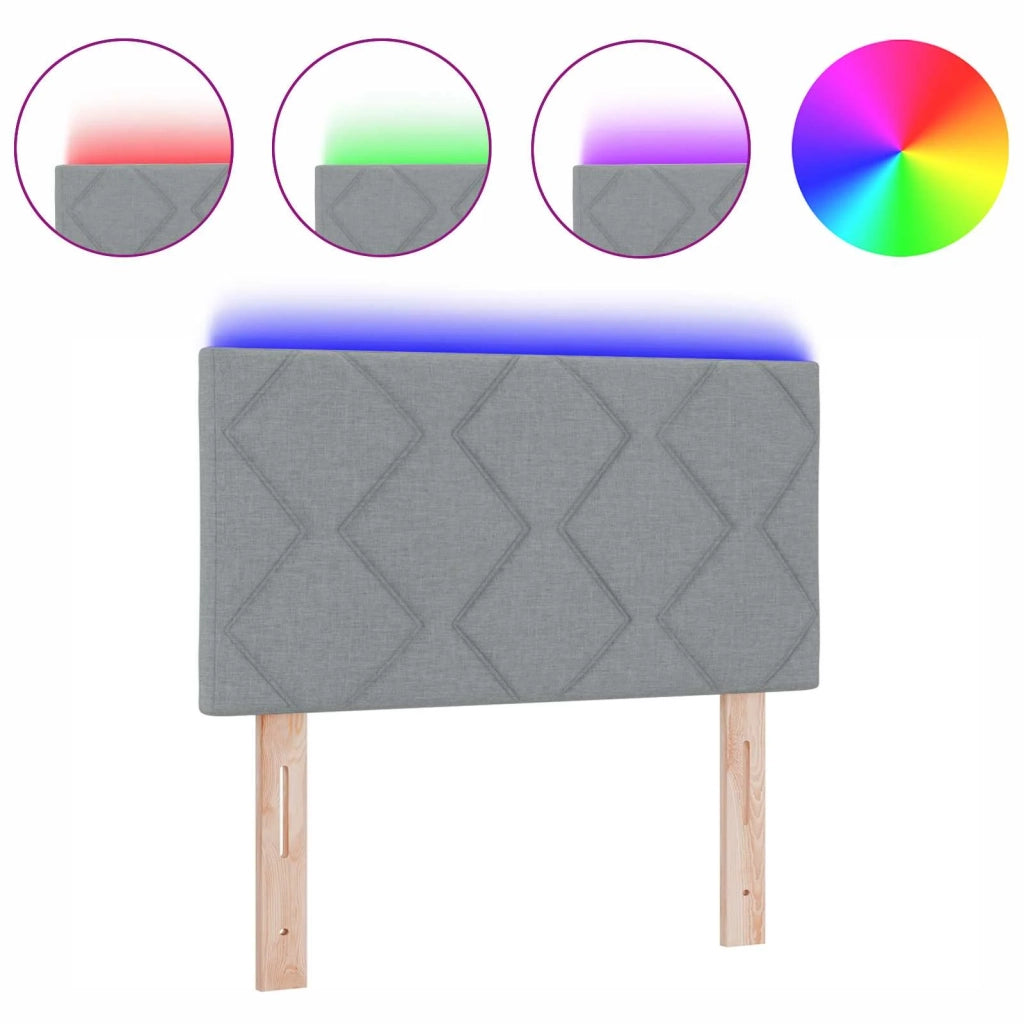 Testiera con luci a strisce a LED-Testata Grigio chiaro 80 cm Tessuto