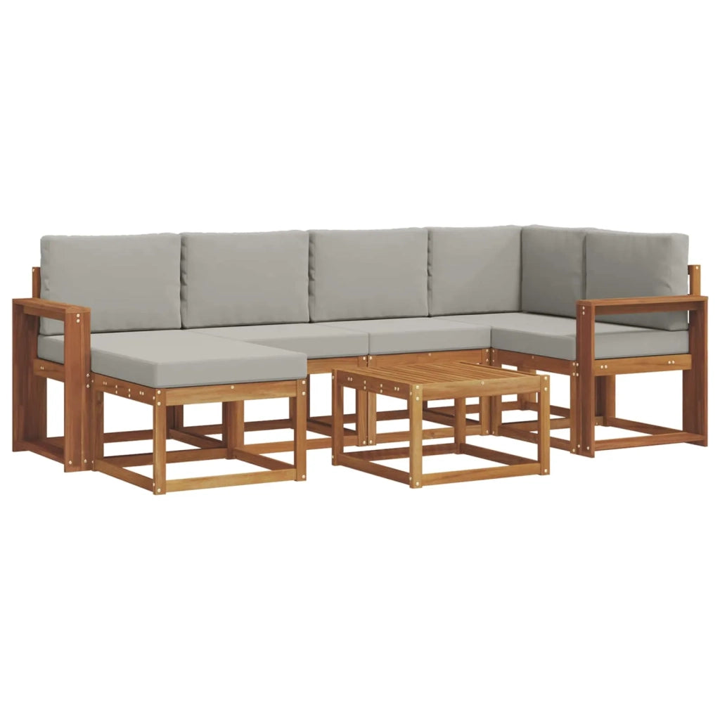 Set di divani da esterno 7 pcs Grigio Naturale e Chiaro 3366679