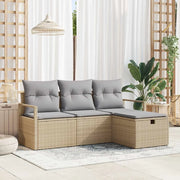 Set di divani 4 pcs Beige e Grigio Chiaro polyrattan 3359149