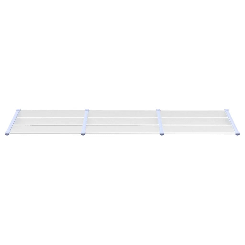 Tettoia per Porta Grigio e Trasparente 297,5x90cm Policarbonato