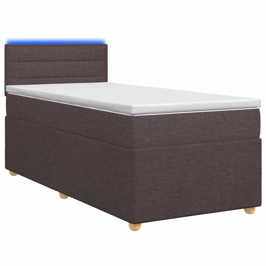 Letto box spring con materasso Marrone Scuro 90 x 190 cm 3452306