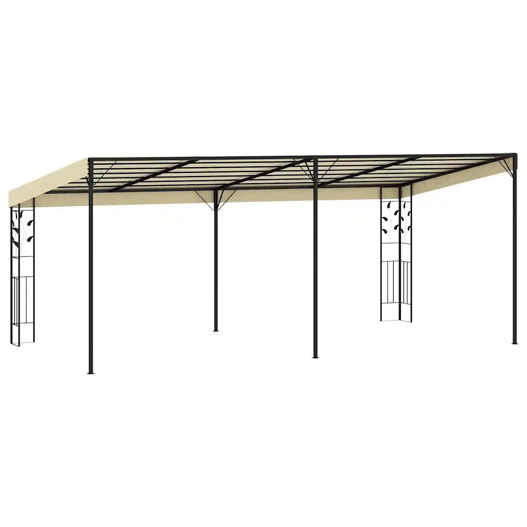 Gazebo a Parete 6x3x2,5 m Crema 47999