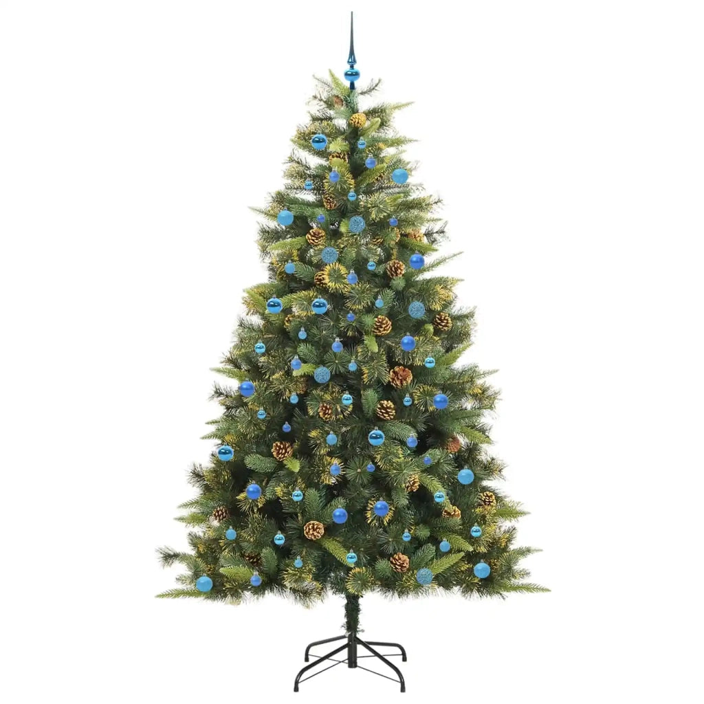 Albero di Natale artificiale pieghevole con coni Verde 240 cm 3395114
