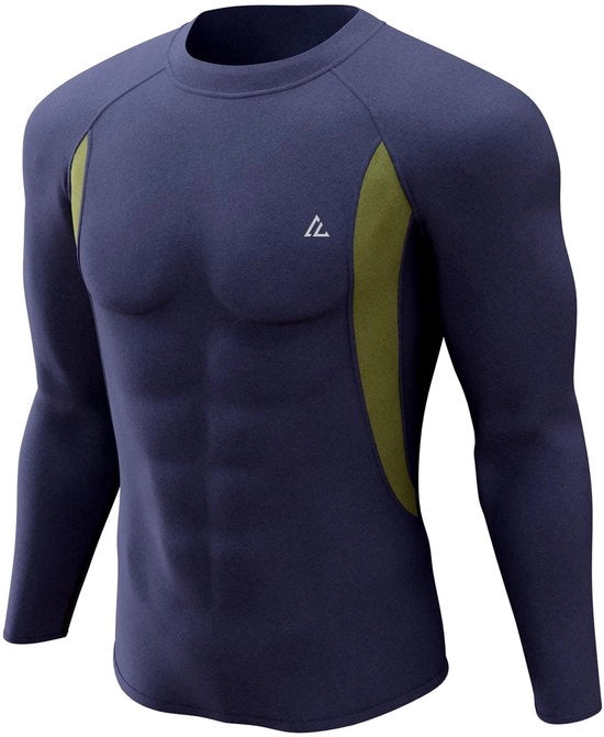 Maglia Tergicold Uomo Lunga - Impermeabile Felpa - Sottoveste Respirante - Abbigliamento Funzionale - Nero/Grigio/Blu Marino/Bianco - 90% Poliester/10% Elastan - Sottoveste Termica