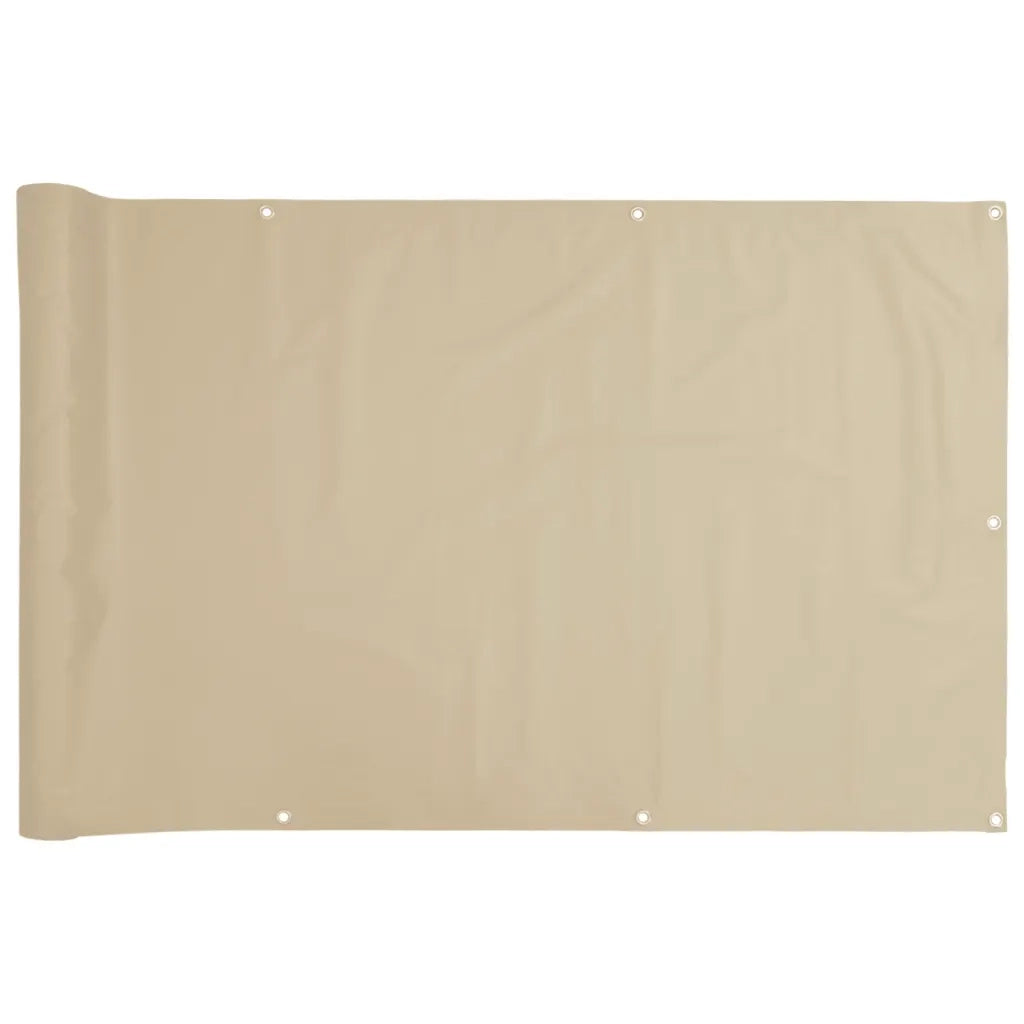 Paravento da Balcone-Pannello per balcone in Tessuto Oxford 75x600 cm Beige