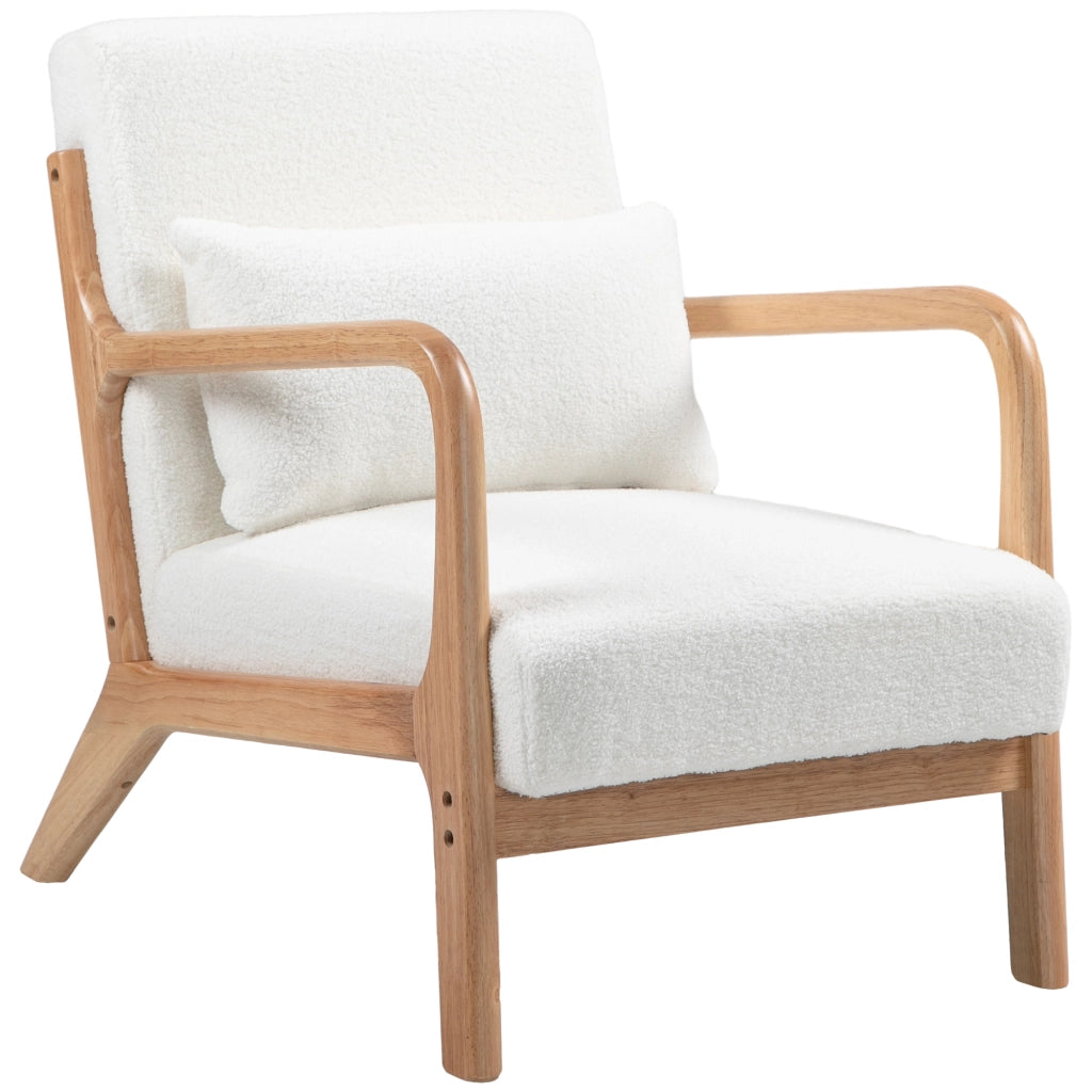 Poltrona relax ¨C zephmum ¨C velluto crema con struttura legno