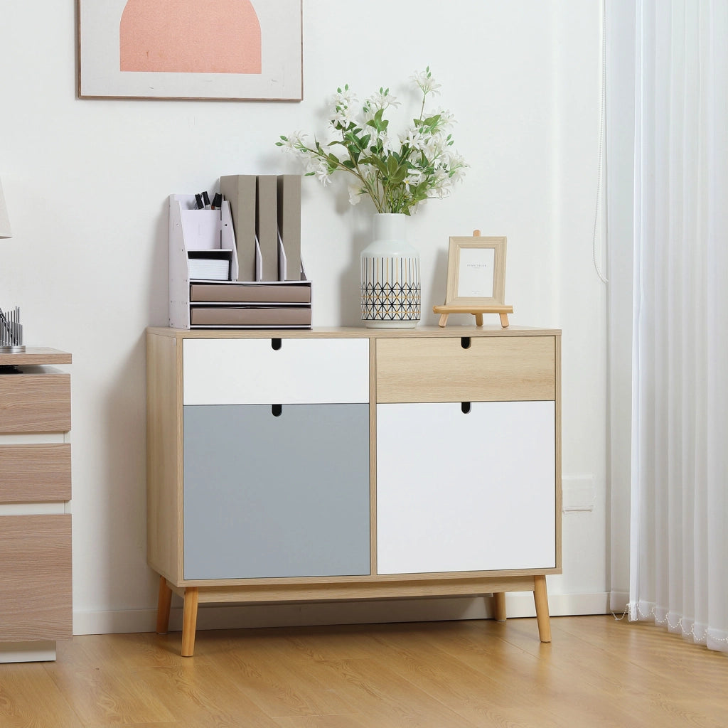 Armadio Battente con Cassetti ¨C zephmum ¨C Multicolore 100x40x79.5cm