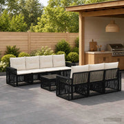 Set Divano da Giardino 8 pz Nero polyrattan 3435061