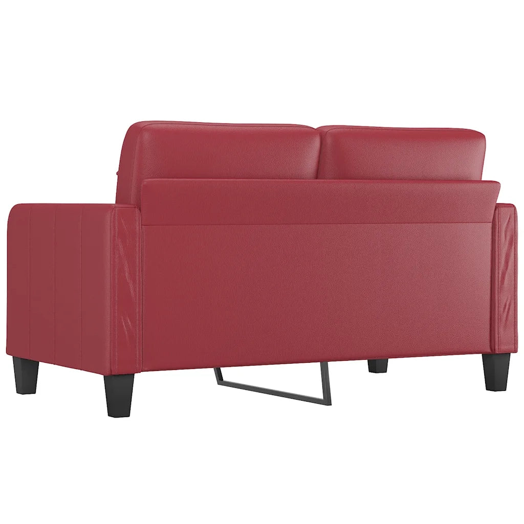 Divano a 2 Posti-Sofa 2 Posti Rosso Vino 140 cm in Similpelle 312412