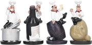 Chef Standbeeld Beeldjes Set 4 in 1 per Decorazione Ristorante e Regalo Collezionabile