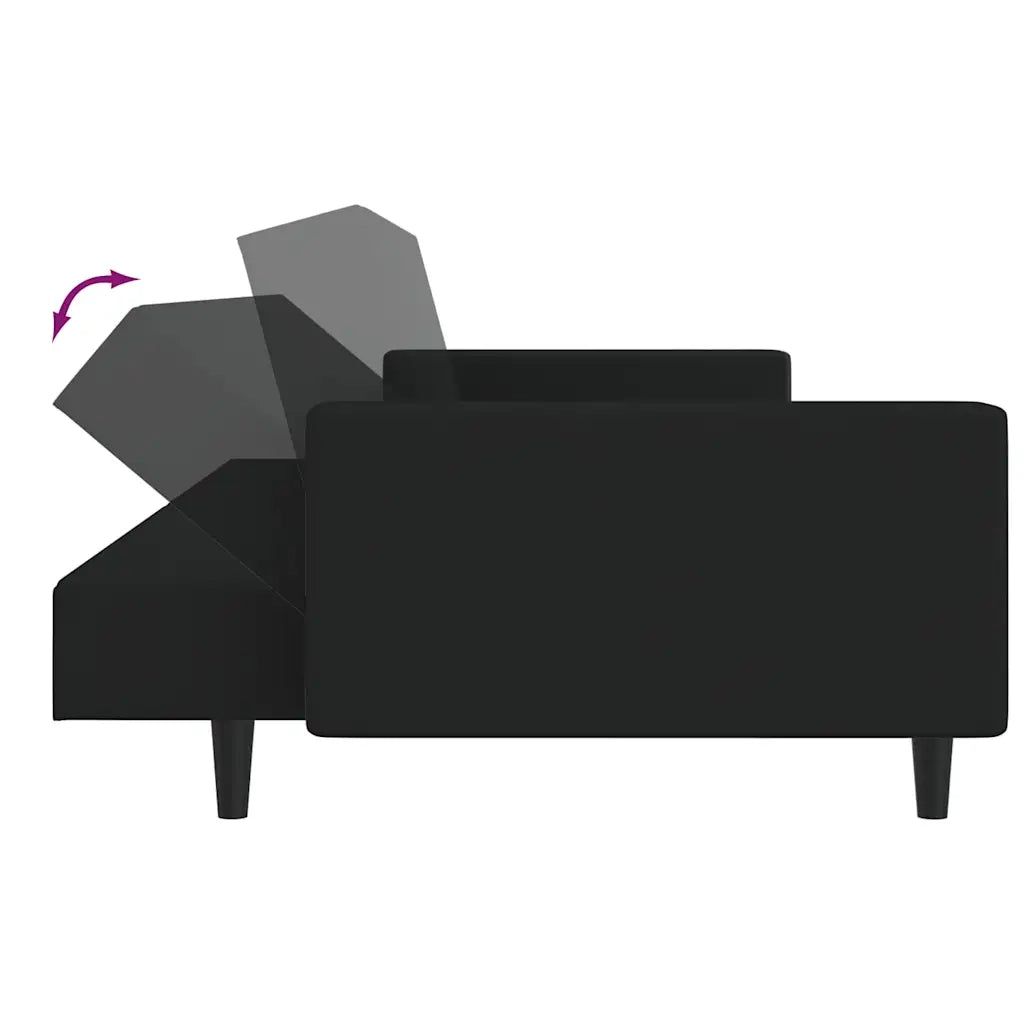 Divano letto | Sof¨¤ letto | Letto singolo a 2 Posti Nero in Velluto