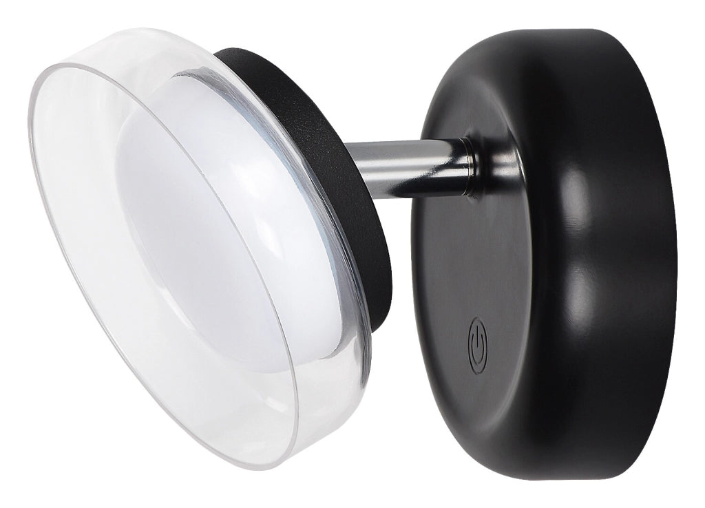Applique Rabalux Javi nero/bianco LED 2W dimmer ricaricabile