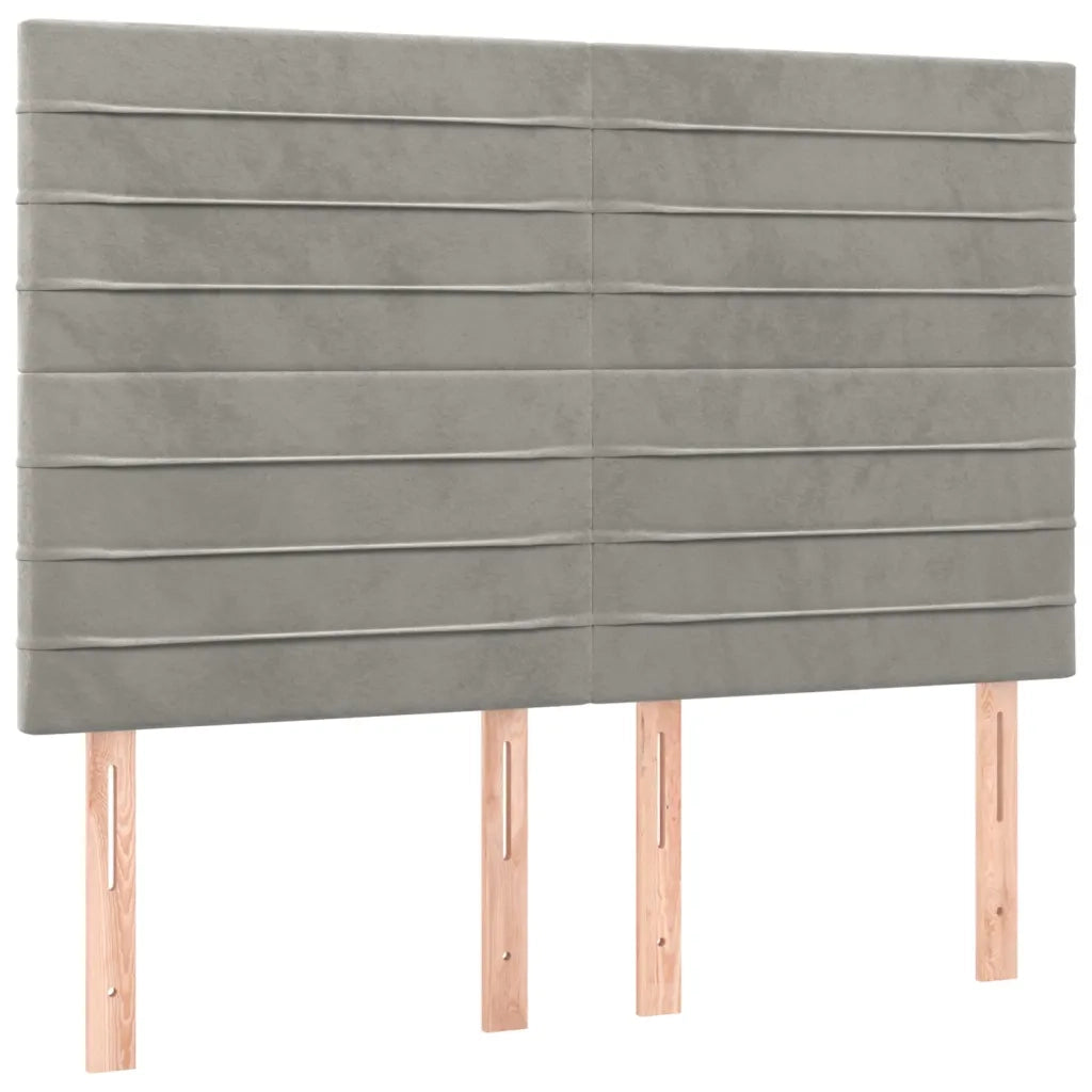 Letto a Molle Materasso e LED Grigio Chiaro 140x190 cm Velluto 3136179
