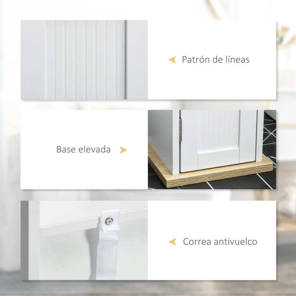 Mobile Bagno Salvaspazio con Portarotolo ¨C Xylo ¨C Bianco 3 Ante 20x20x80 cm